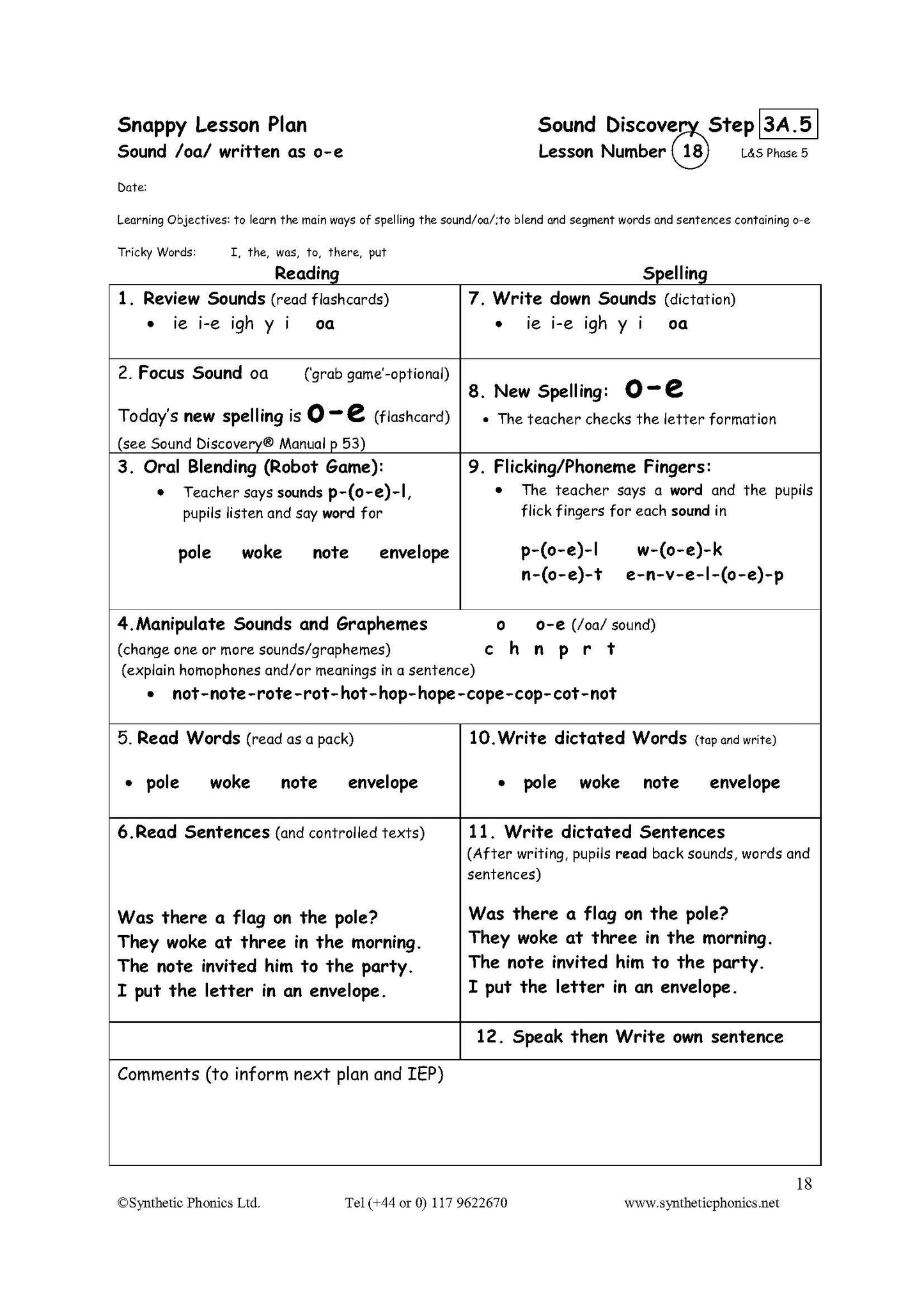 Classic Snappy Lesson Plans at Step 3A - Main Alternative Vowel Spellings (CSL3A)