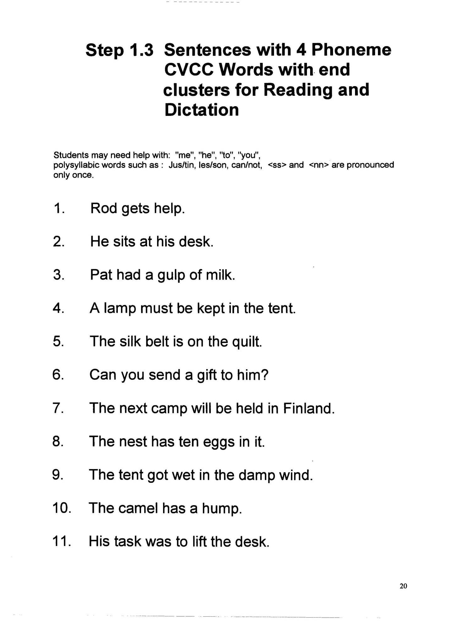 Sound Discovery Words and Sentences, Part 1. Steps 1-3 (SD2)