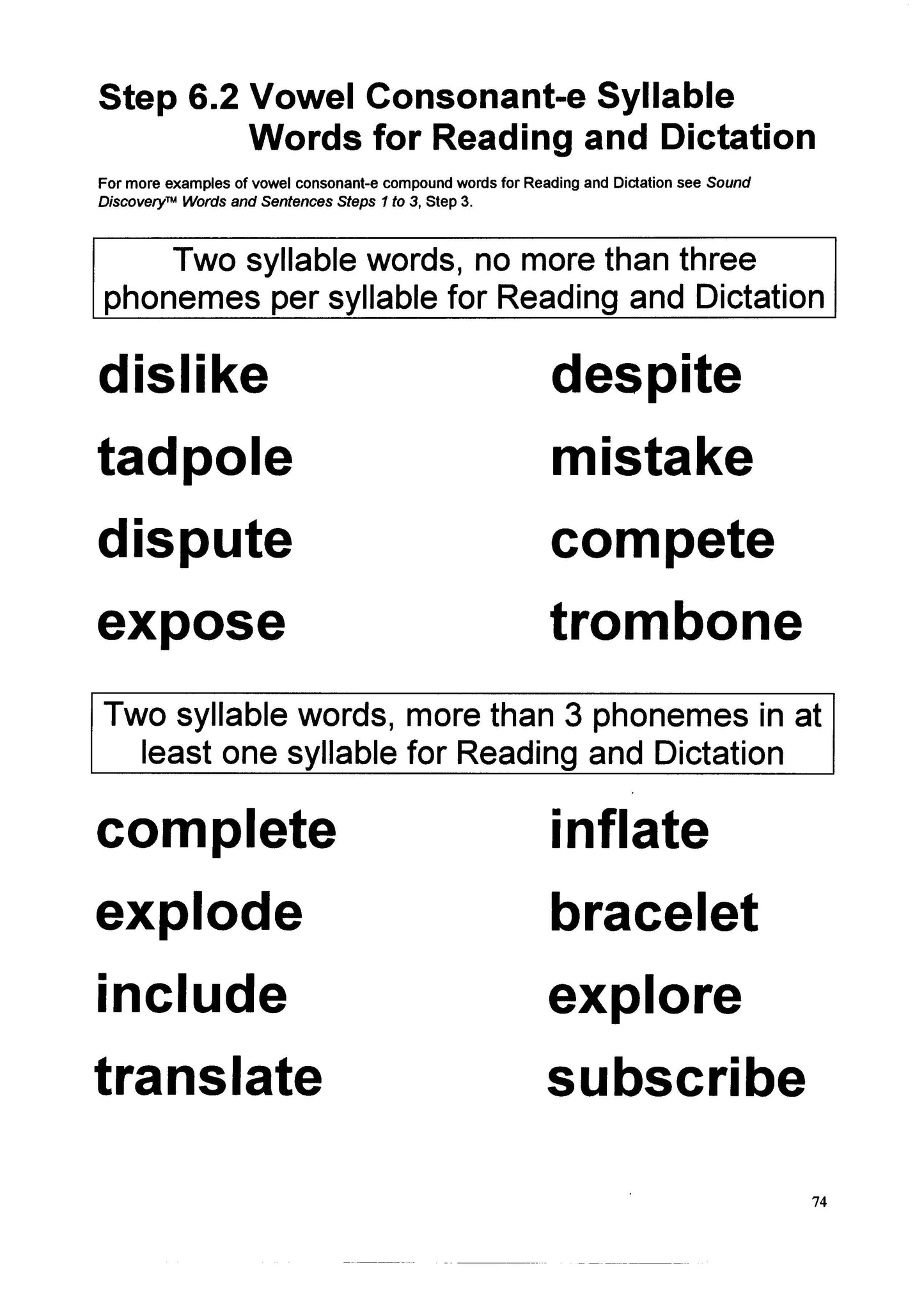 Sound Discovery Words and Sentences, Part 2. Steps 4-7 (SD3)