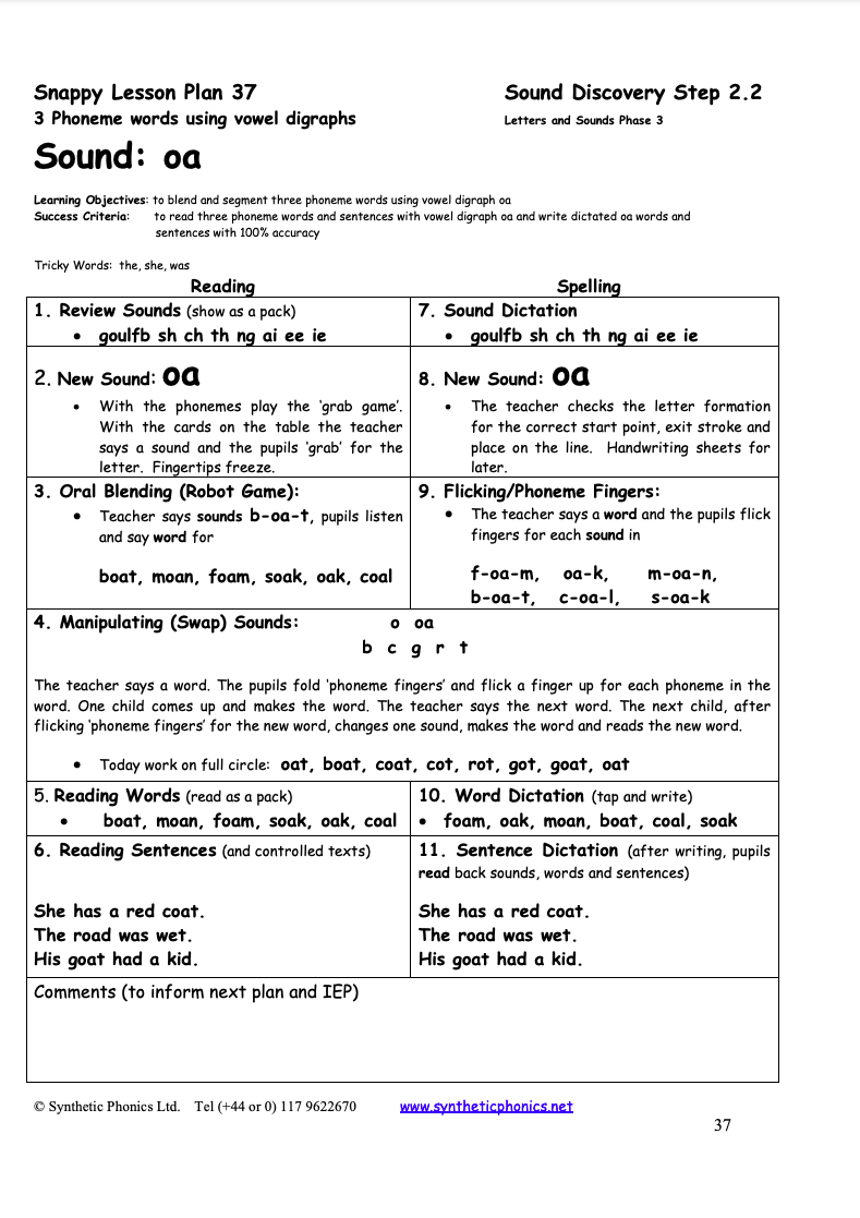 Big Book of Snappy Lesson Plans at Step 2.  Digraph Phonemes. (BSL2)